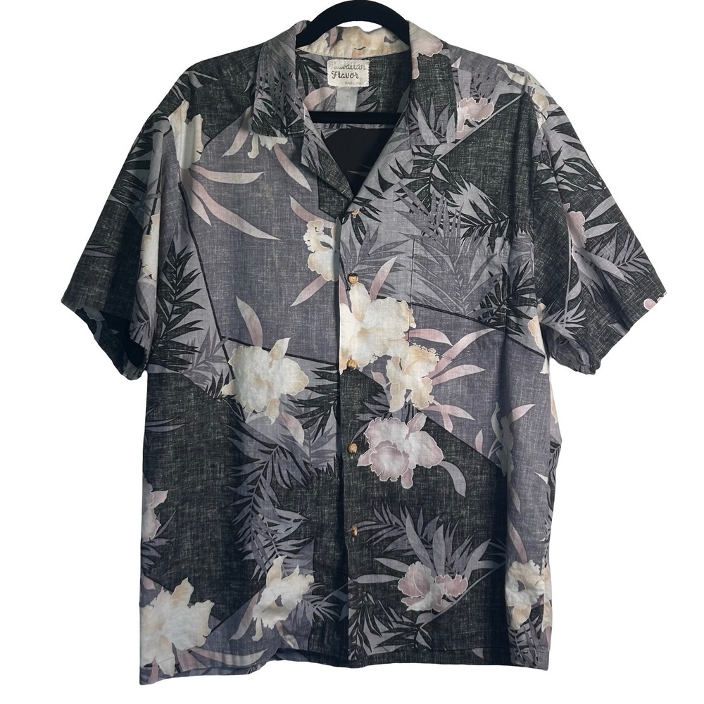 Hawaiian Flavor Honolulu Vintage Aloha Shirt Size L/XL Tropical Resortwear